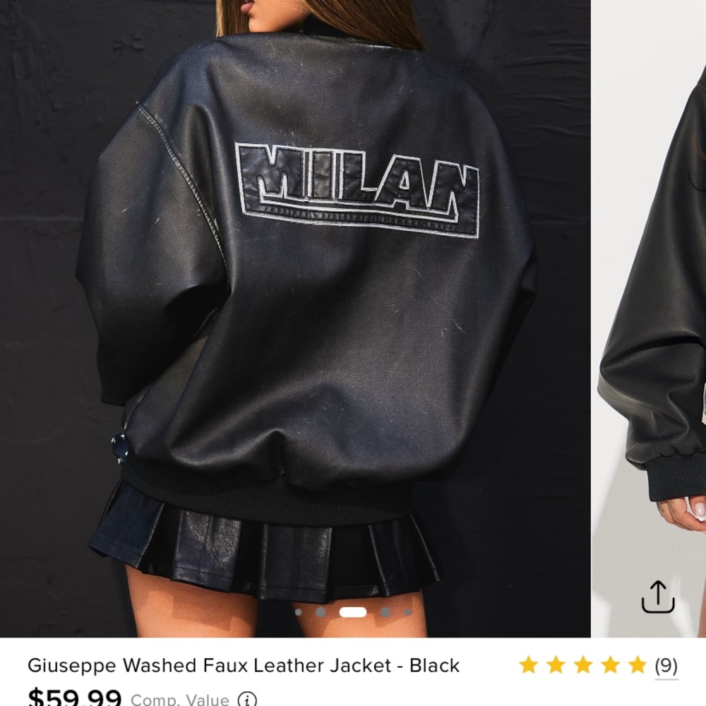 Fashion Nova Black Leather Jacket with Minimalist Design